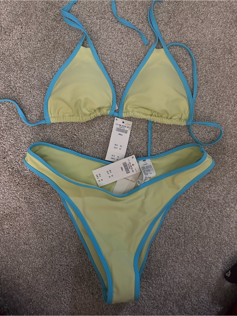 Abercrombie & Fitch Tie-front Triangle Bikini with Aqua Trim